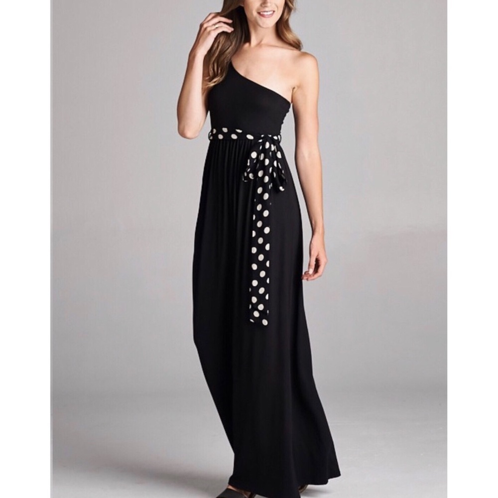 Black Crossbody Maxi Dress